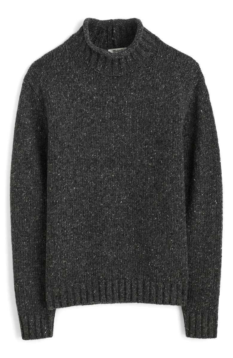 Madewell Roll Neck Donegal Wool Blend Sweater, Alternate, color, Ash