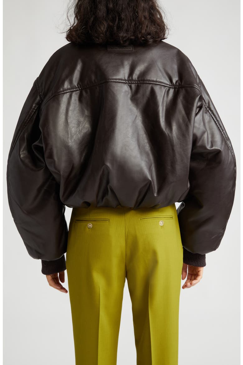 Onnea Coated Bomber Jacket, Alternate, color, DARK BROWN