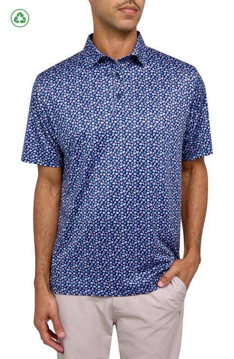 Regular Fit Micro Mexi Skulls Print Recycled Performance Golf Polo