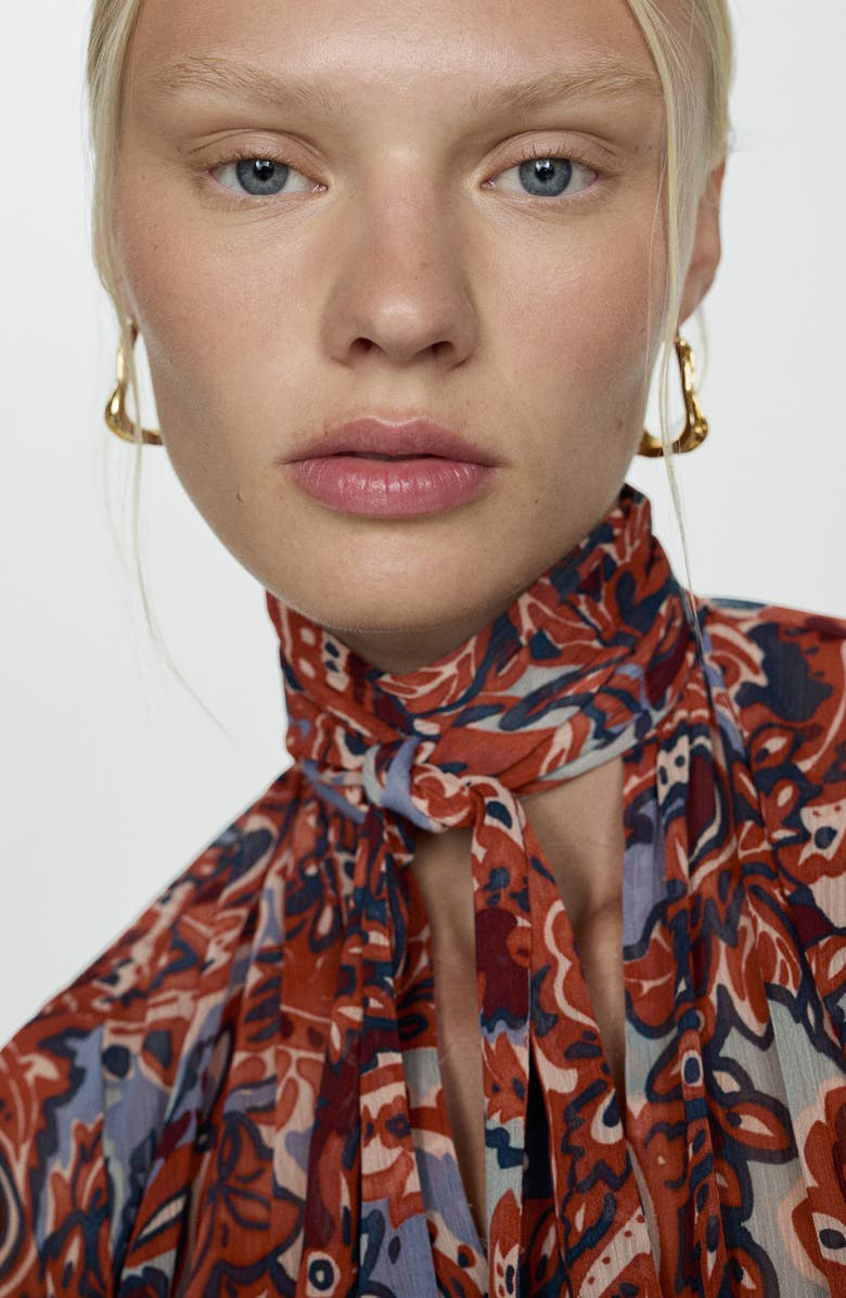 MANGO Paisley Long Sleeve Minidress, Alternate, color, 