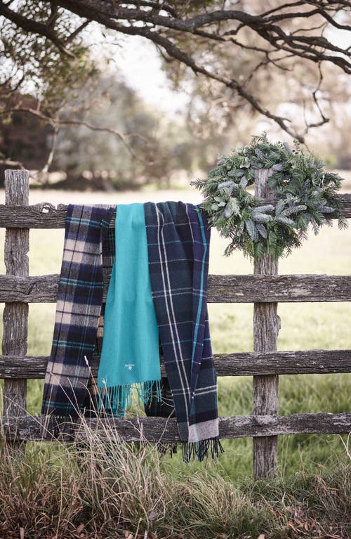 Barbour Inverness Tartan Plaid Wool Scarf In Green
