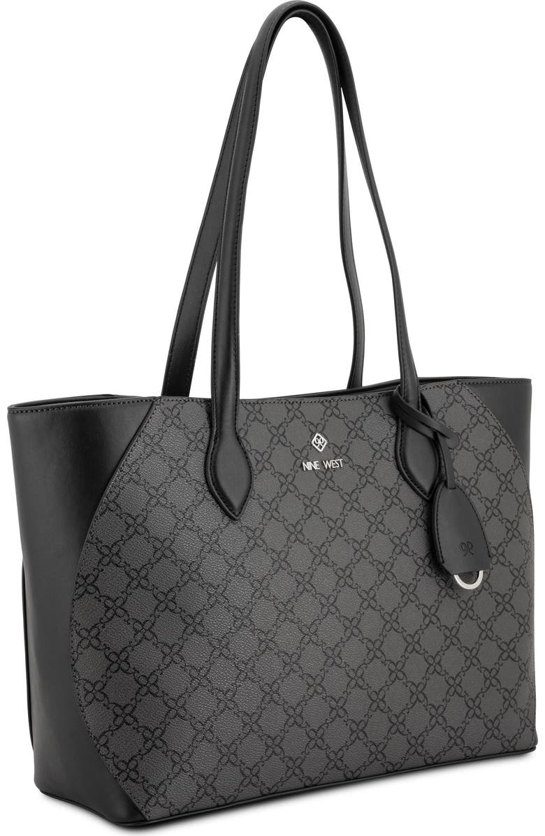 Nine West Cheryth Tote Bag, Alternate, color, Jet Black Logo