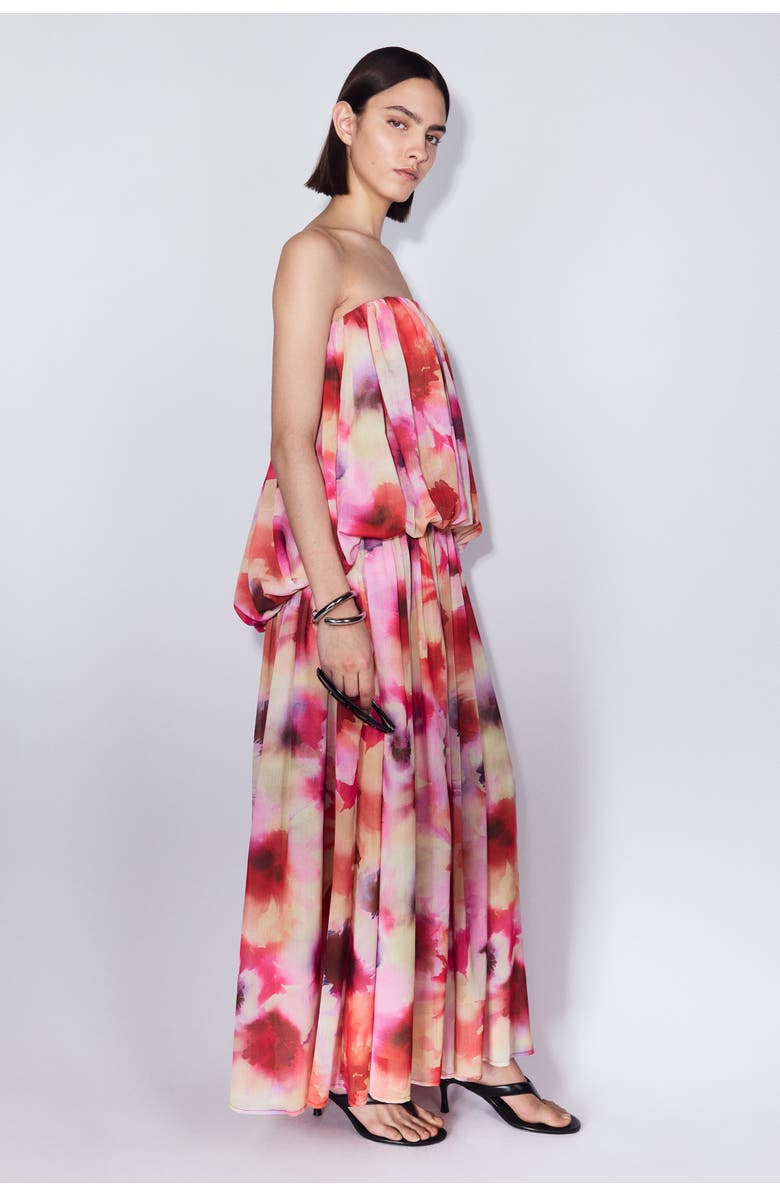 H&M Chiffon Bandeau Dress, Alternate, color, Red/Floral
