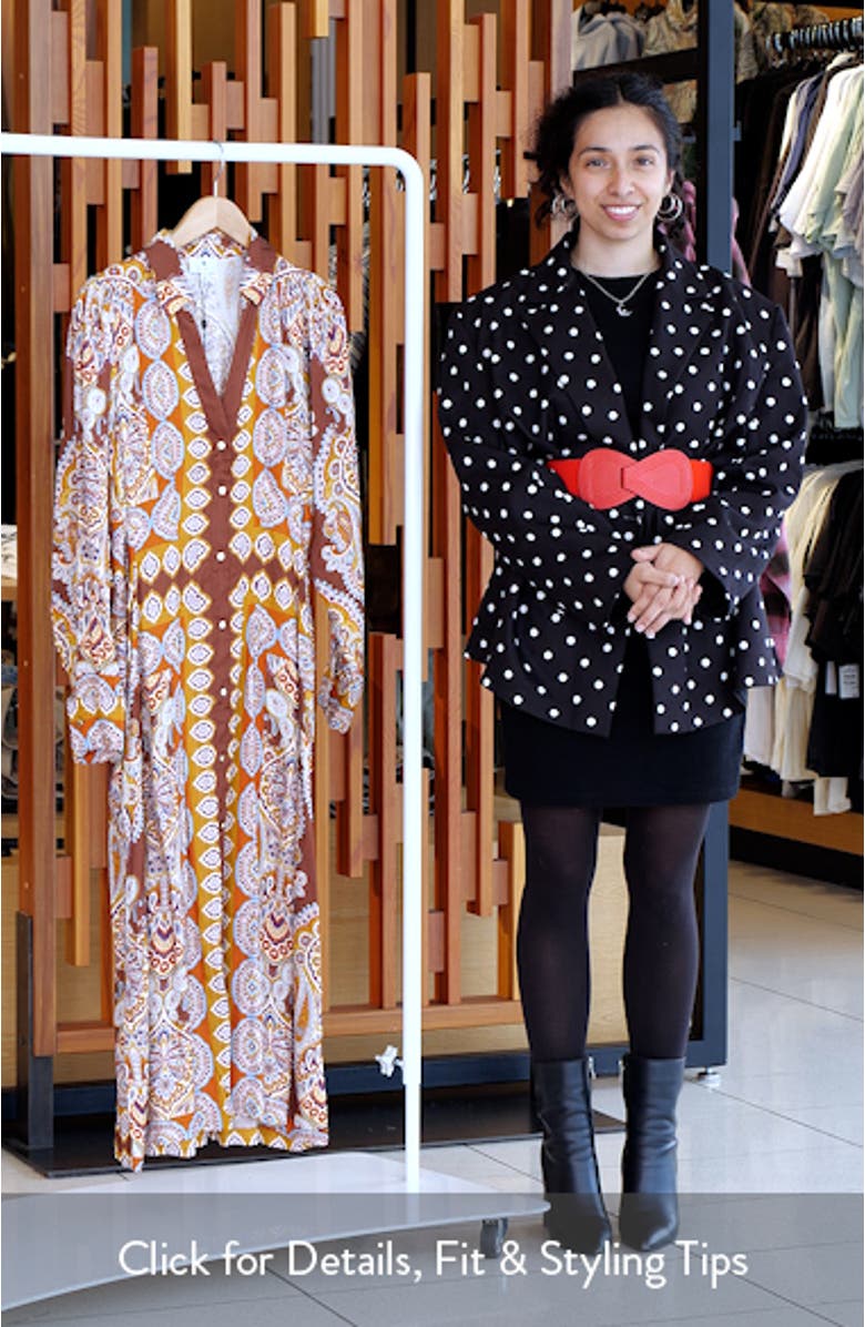Printed Long Sleeve Midi Shirtdress, sales video thumbnail