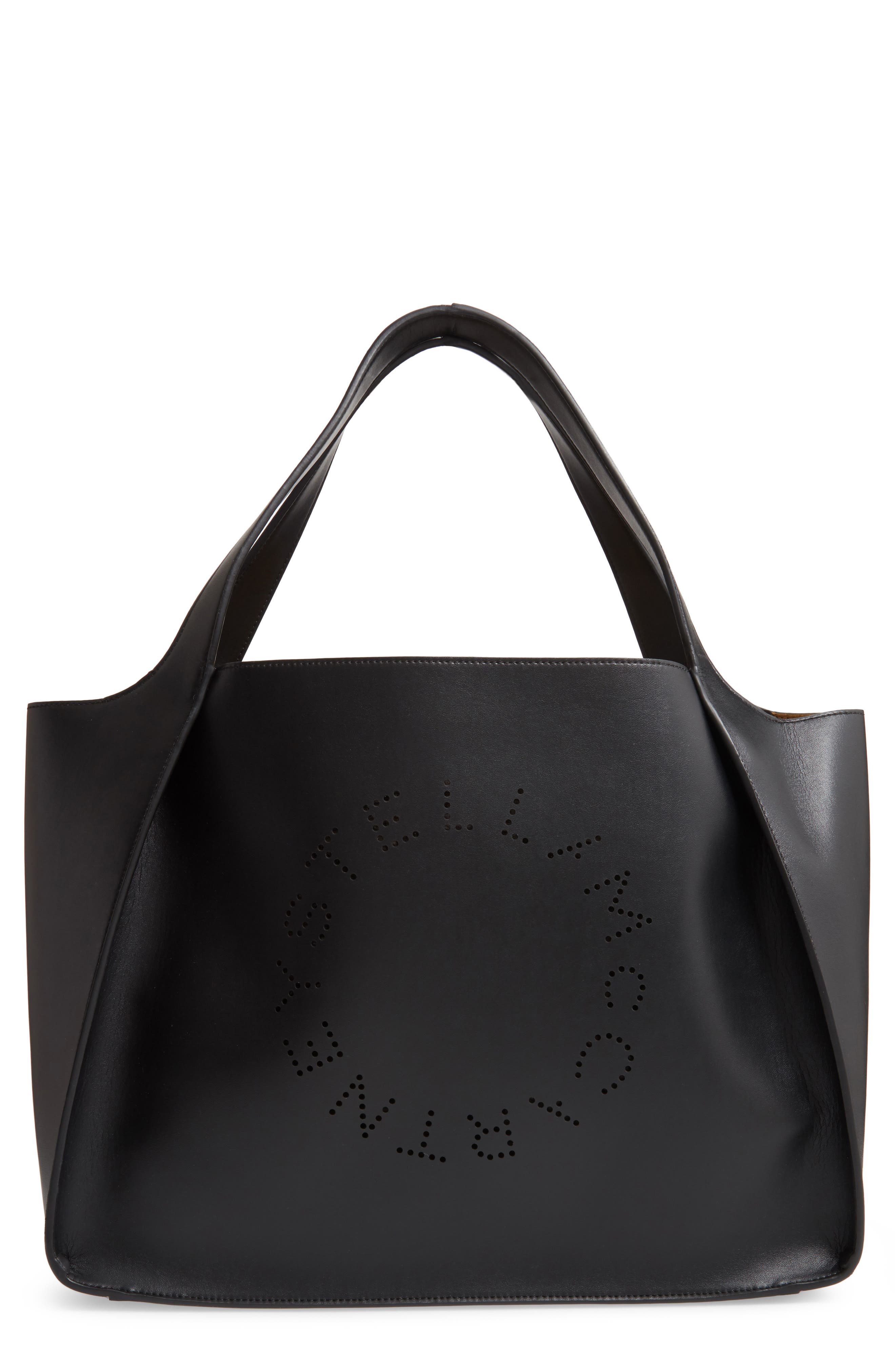 Stella McCartney Perforated Logo Faux Leather Tote, Main, color, 