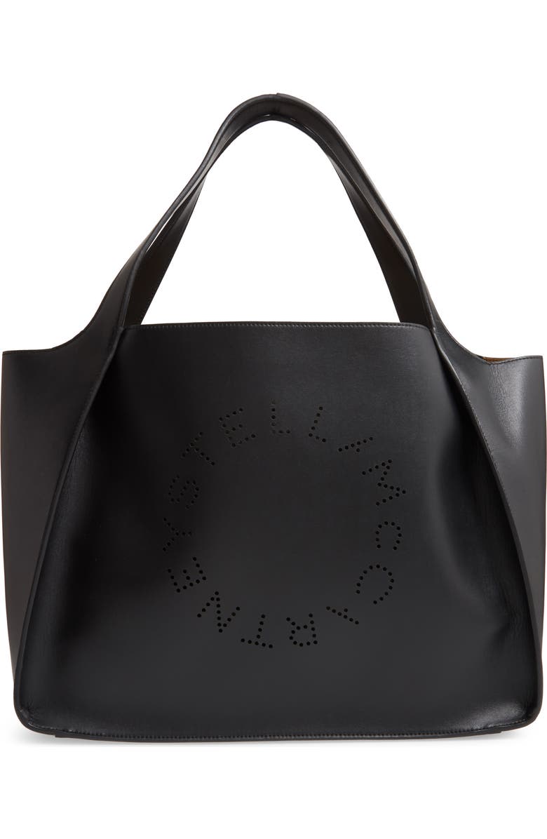Stella McCartney Perforated Logo Faux Leather Tote, Main, color,