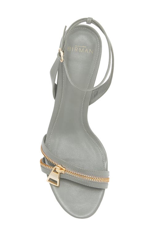 Alexandre Birman Zipper Ankle Strap Sandal In Gray
