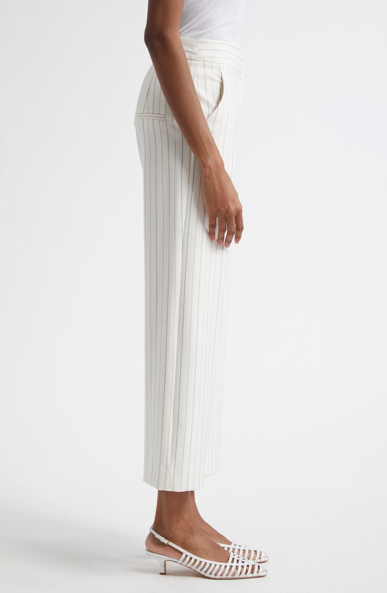 Veronica Beard Brixton Stripe Crop Wide Leg Pants, Alternate, color, Dove Multi