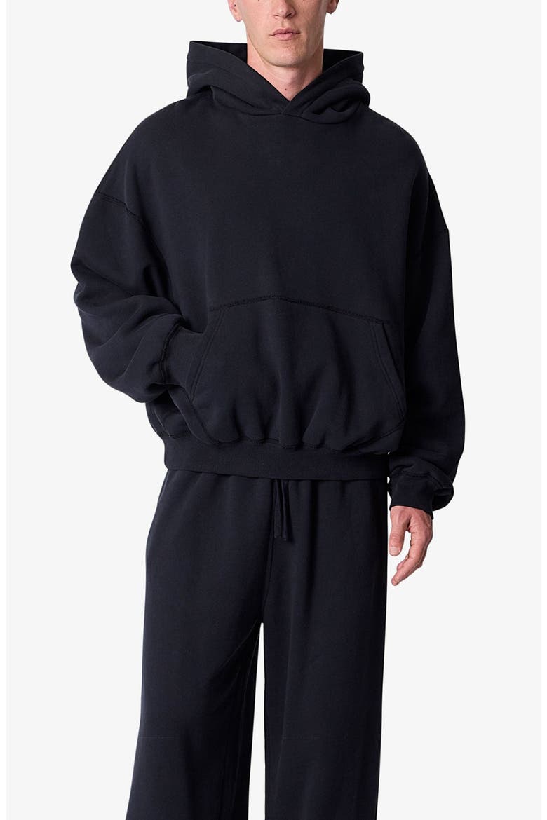 Cotton Pullover Hoodie, Alternate, color, BLACK