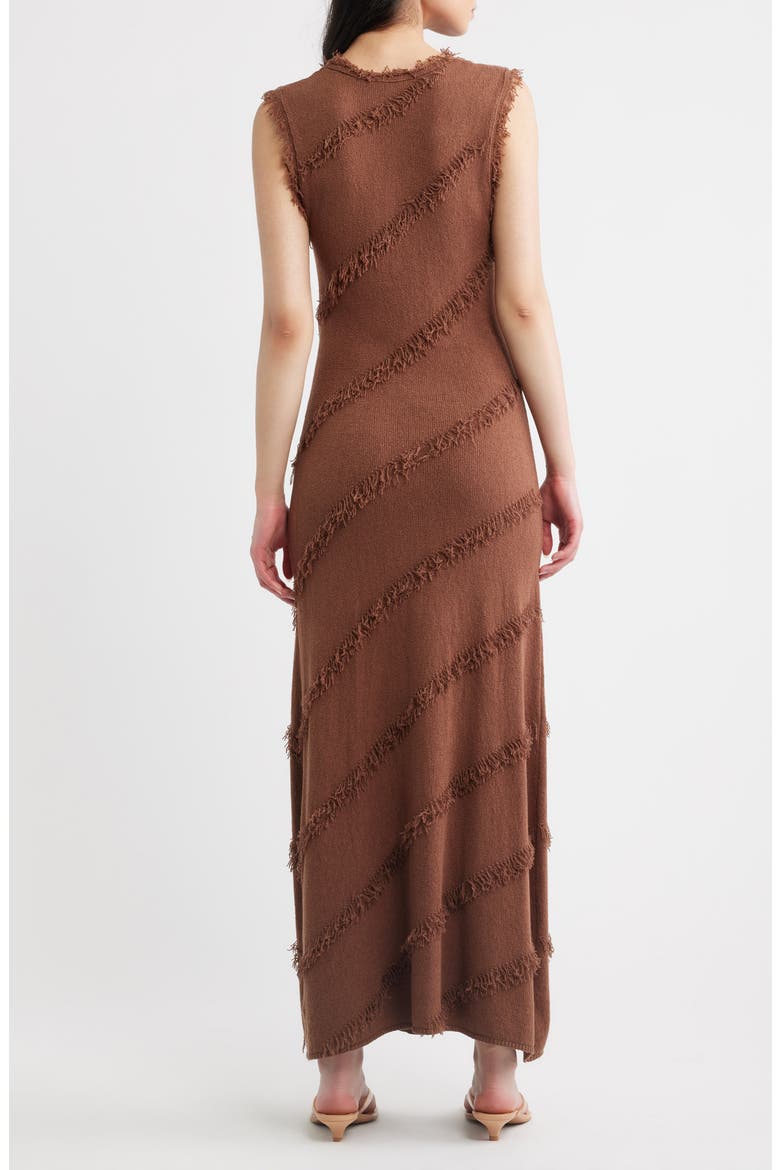 Claudia Fringed Sleeveless Maxi Dress, Alternate, color, CINNAMON