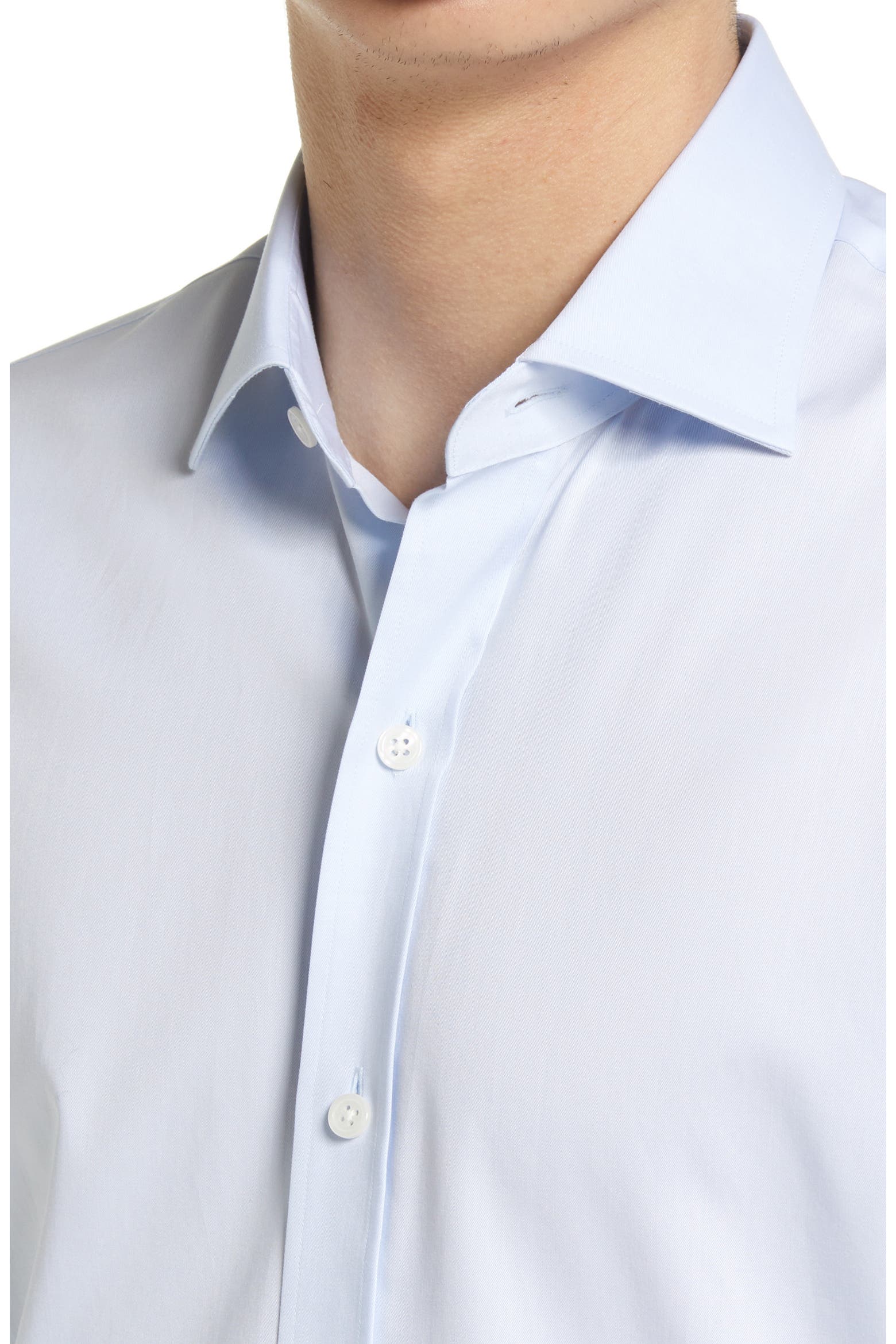 Solid Blue Cleaner Ledbury Tailored Fit Solid Blue Dress Shirt (Men) | Nordstromrack