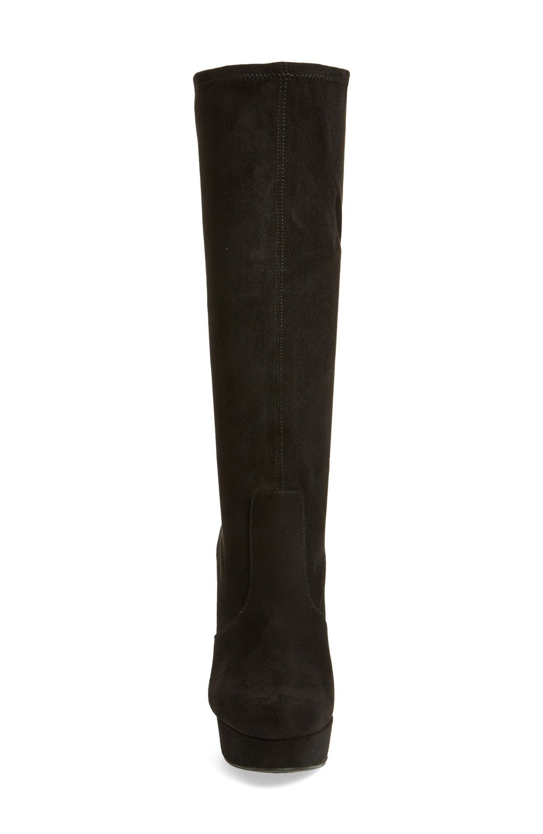'Serelli' Platform Tall Boot, Alternate, color, BLACK SUEDE