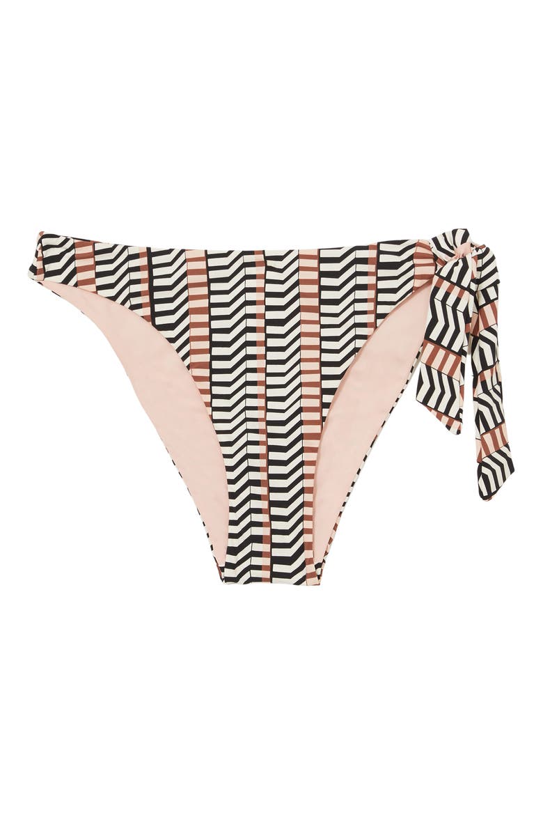 Charlie Side Tie Bikini Bottoms, Alternate, color, BLACK/ BROWN