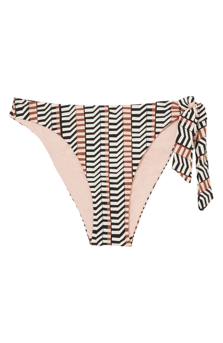 Reiss Charlie Side Tie Bikini Bottoms, Alternate, color, Black/ Brown