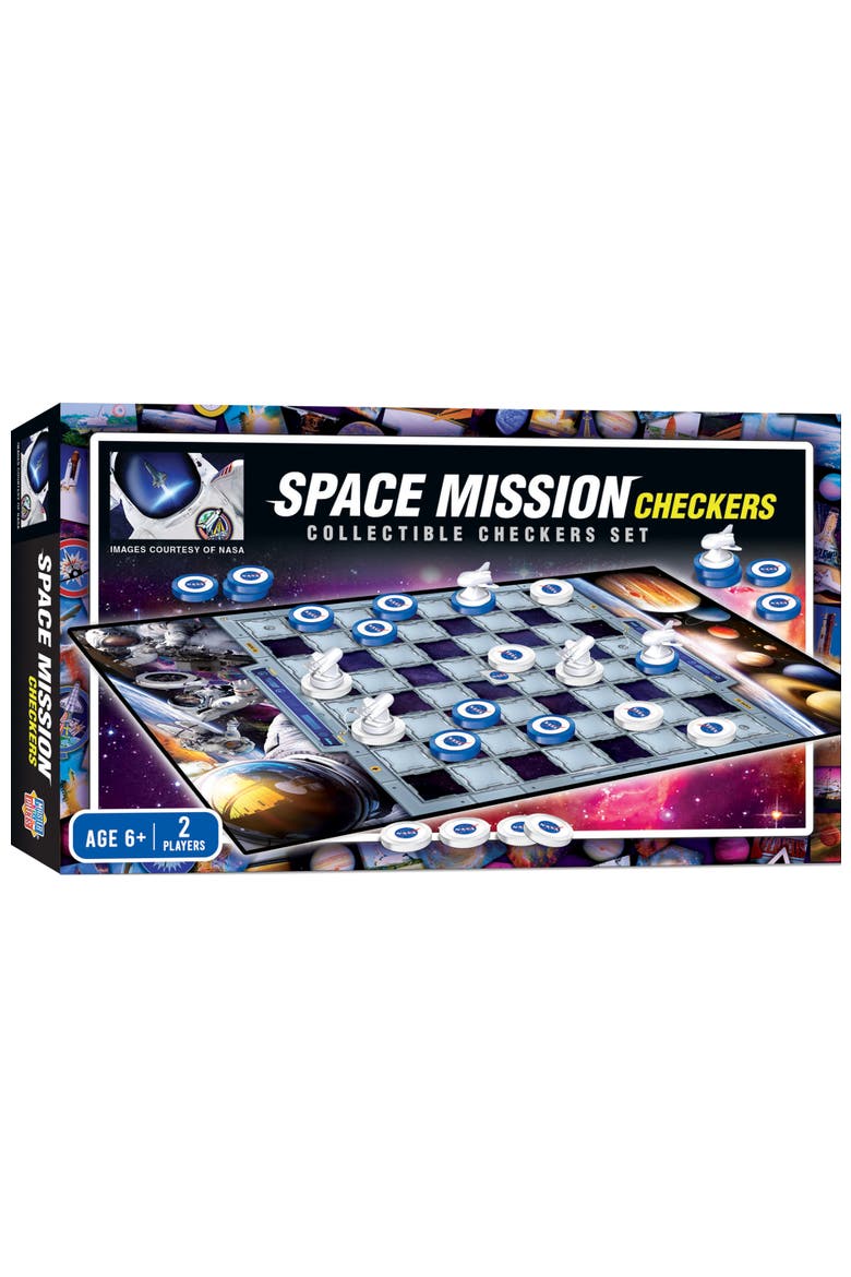 Space Mission Checkers Board Game, Main, color, Multicolor