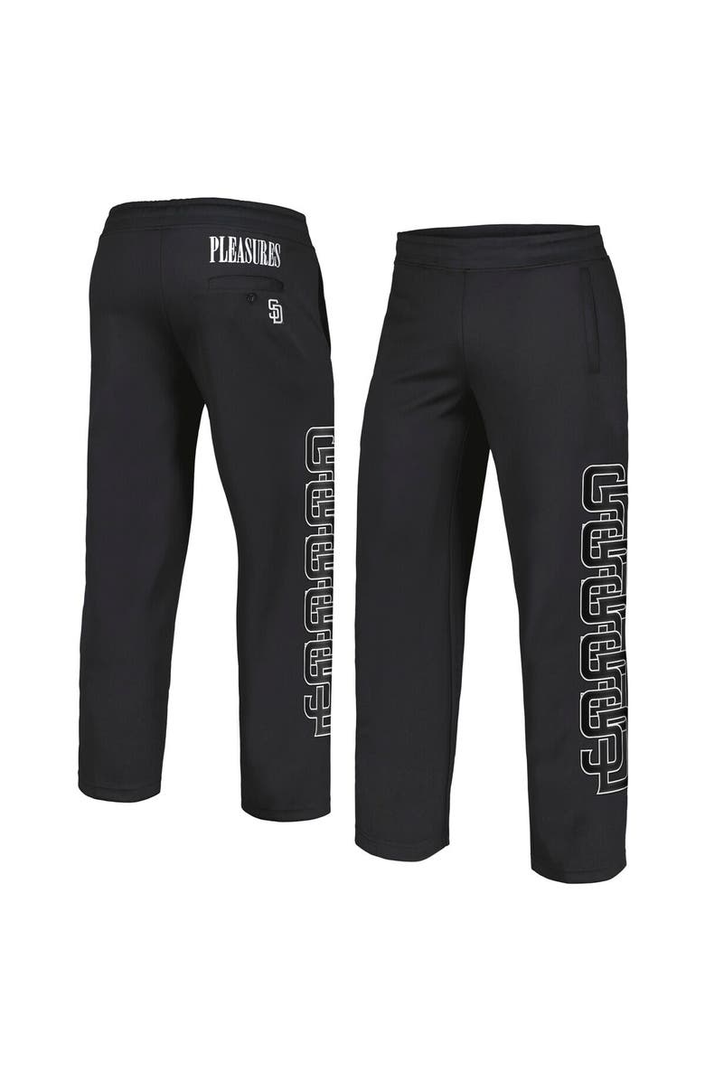 PLEASURES Men's PLEASURES Black San Diego Padres Pitcher Track Pants, Main, color, Black