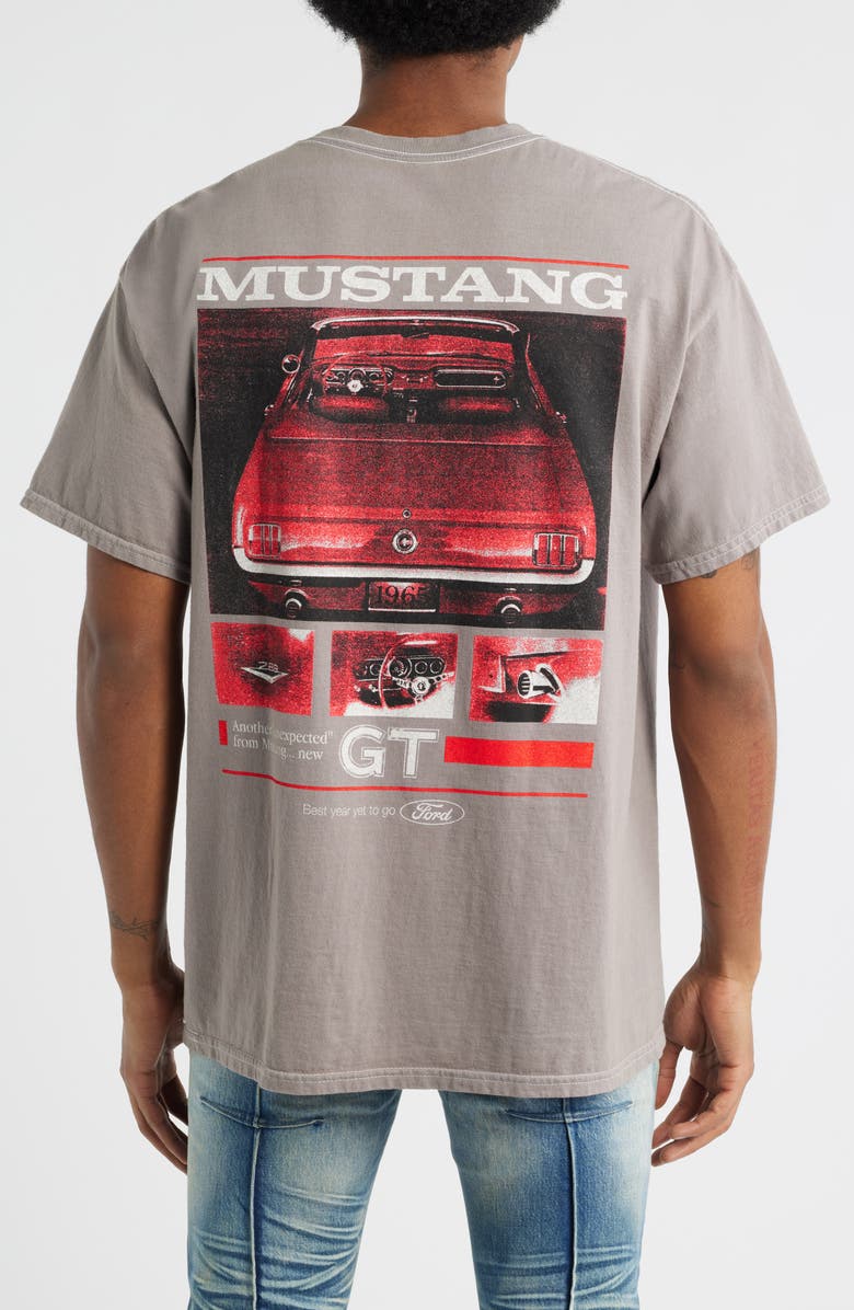 Merch Traffic Ford Horse Logo Red 1969 Mustang Graphic T-Shirt, Alternate, color, Charcoal