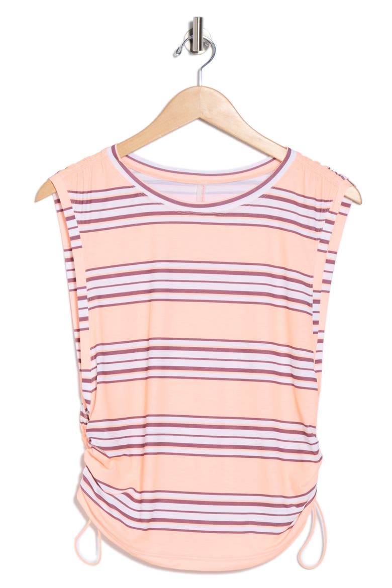 Stripe Sport Mode Muscle T-Shirt, Alternate, color, PASTEL PEACH COMBO