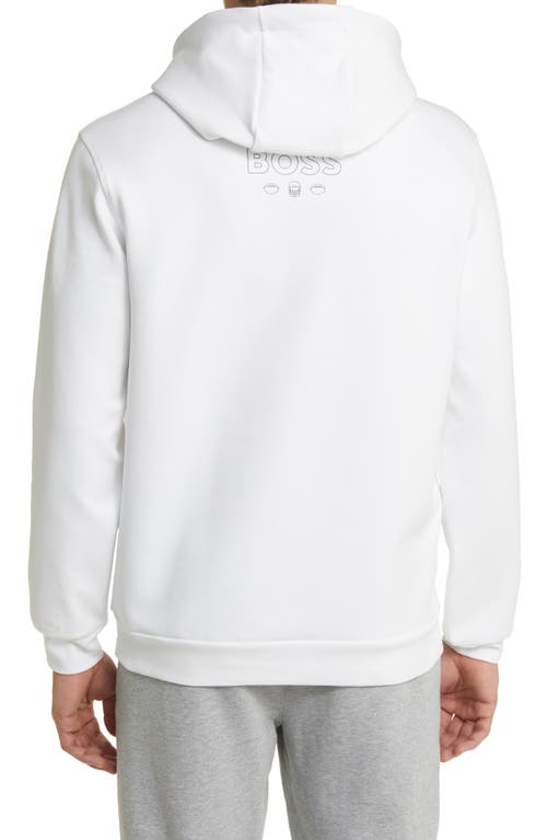 Hugo Boss Boss X Nfl Touchback Graphic Hoodie In Philadelphia Eagles White