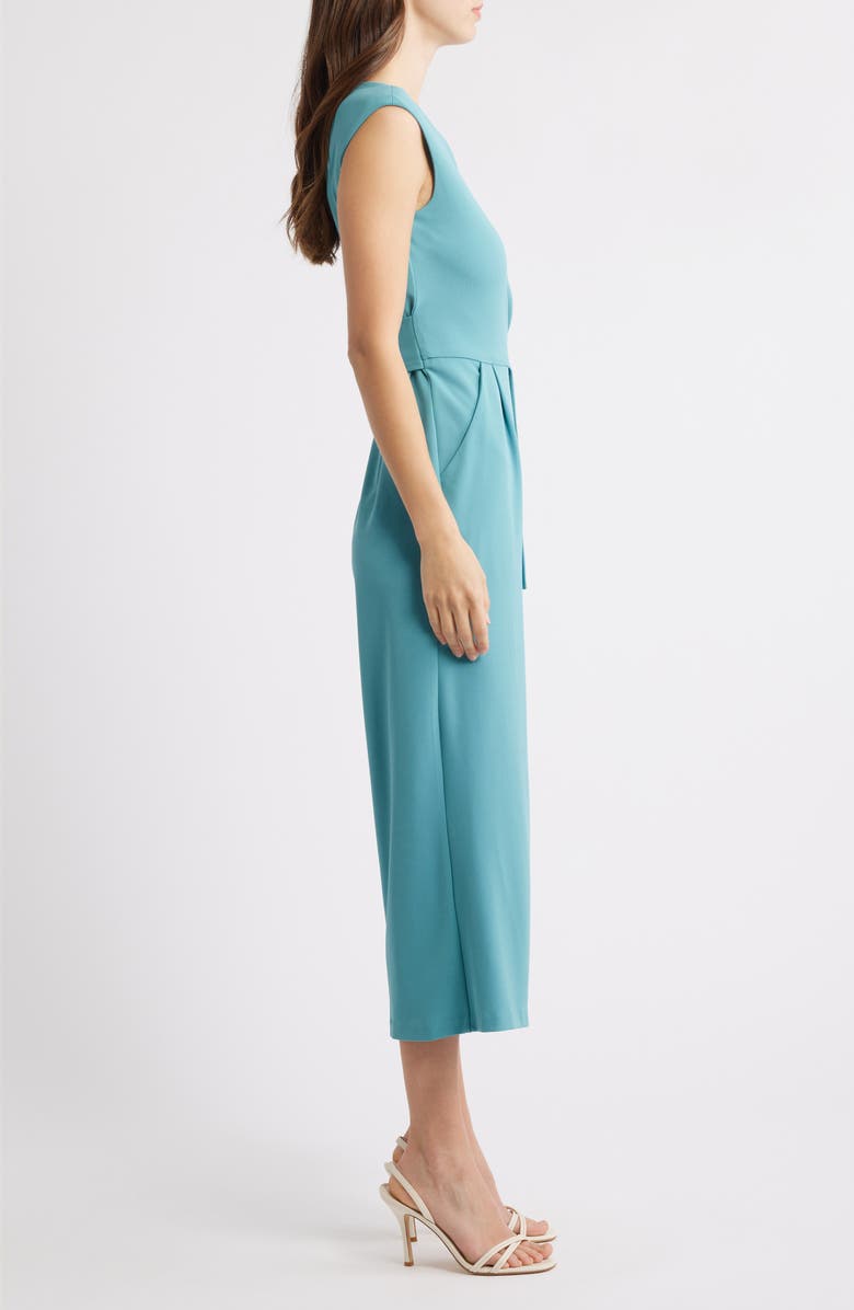 Tahari ASL Side Knot Scuba Crepe Jumpsuit, Alternate, color, Eucalyptus