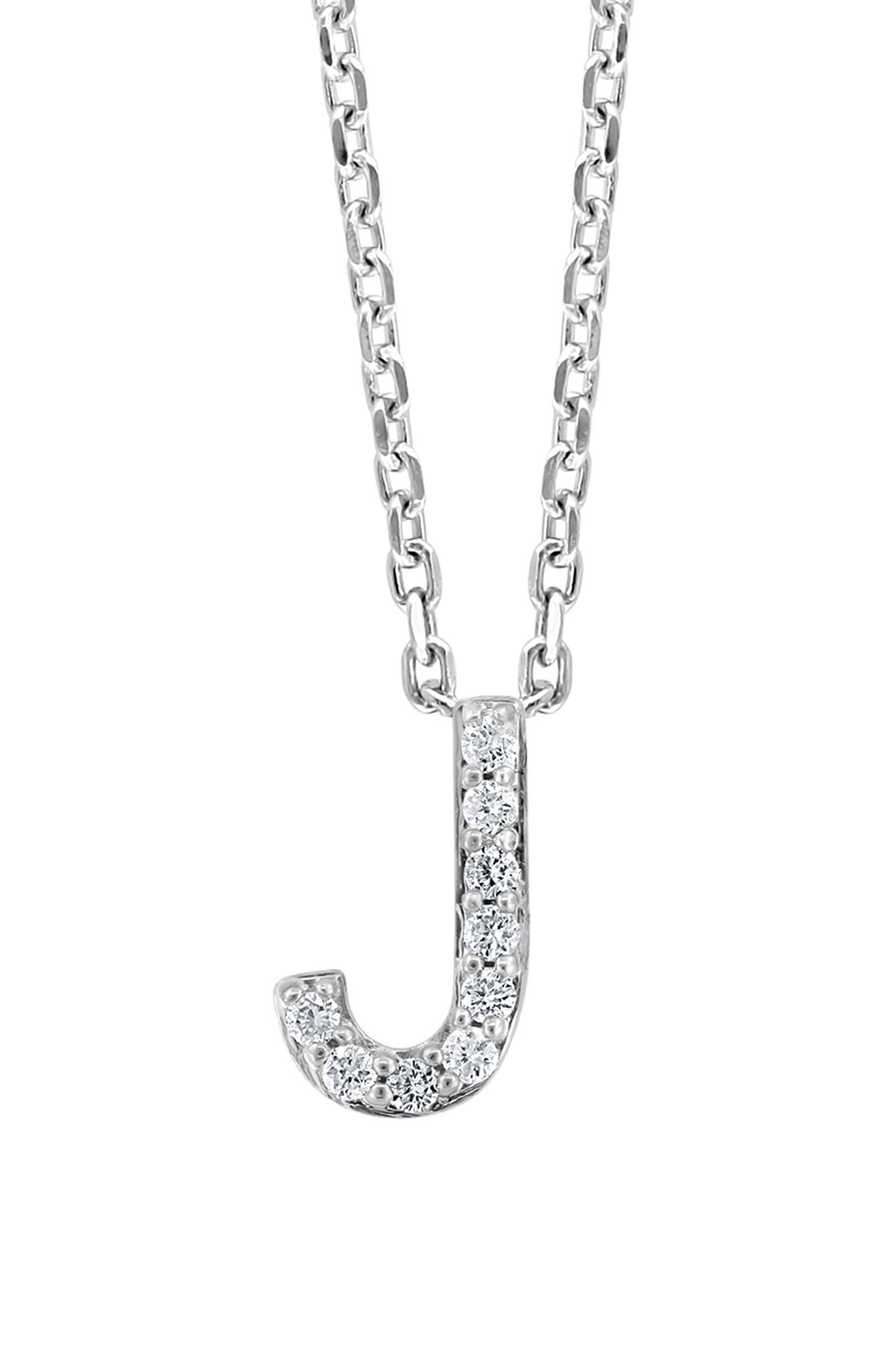 EFFY Sterling Silver Pavé Diamond Initial Pendant Necklace - 0.14 ctw.