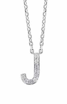 EFFY Sterling Silver Pavé Diamond Initial Pendant Necklace - 0.14 ctw.