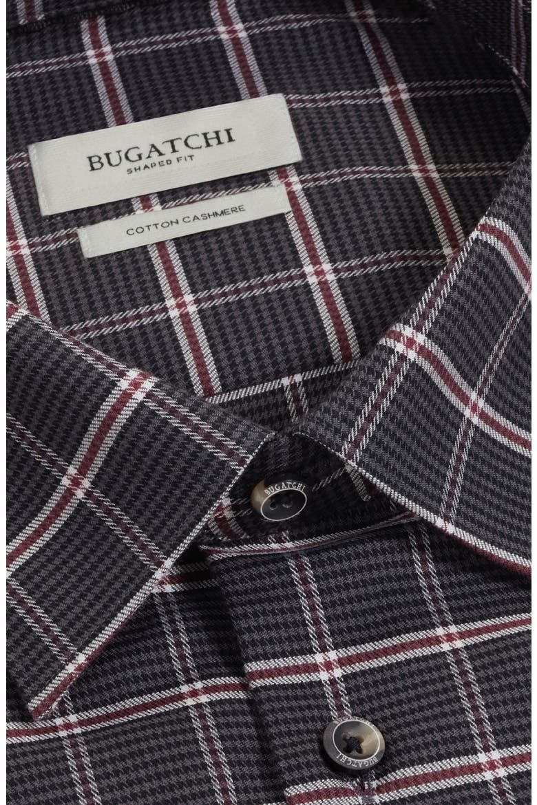 Julian Plaid Cotton and Cashmere Shirt, Alternate, color, ANTHRACITE