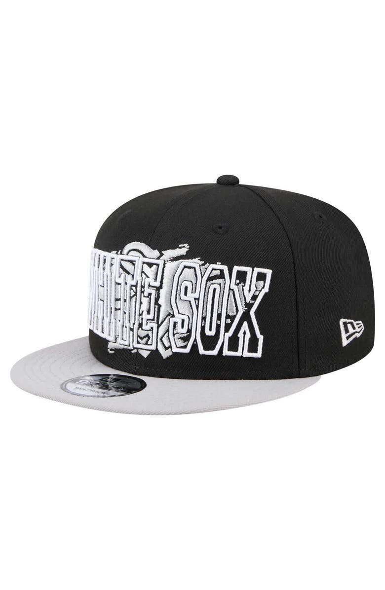 New Era Men's New Era Black Chicago White Sox Splatter 9FIFTY Snapback Hat, Main, color, Black