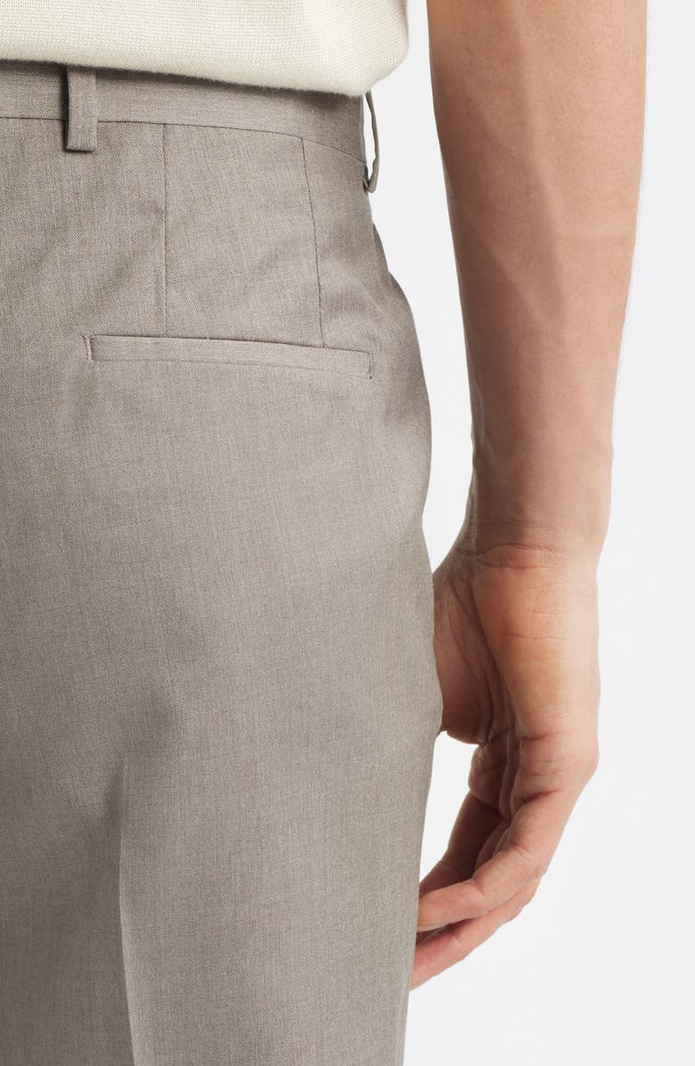 BOSS Genius Slim Fit Flat Front Wool Dress Pants, Alternate, color, Medium Beige