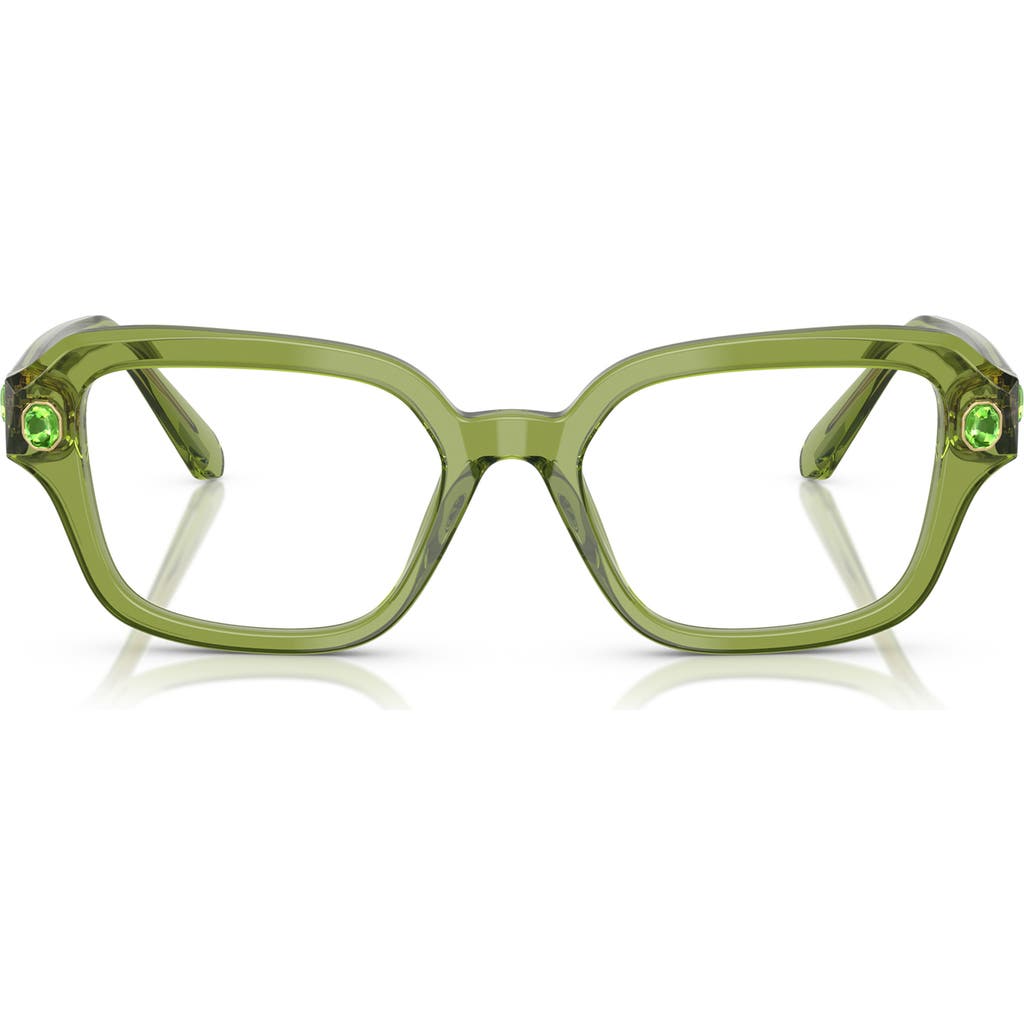 Swarovski 54mm Pillow Optical Glasses In Transparent Green