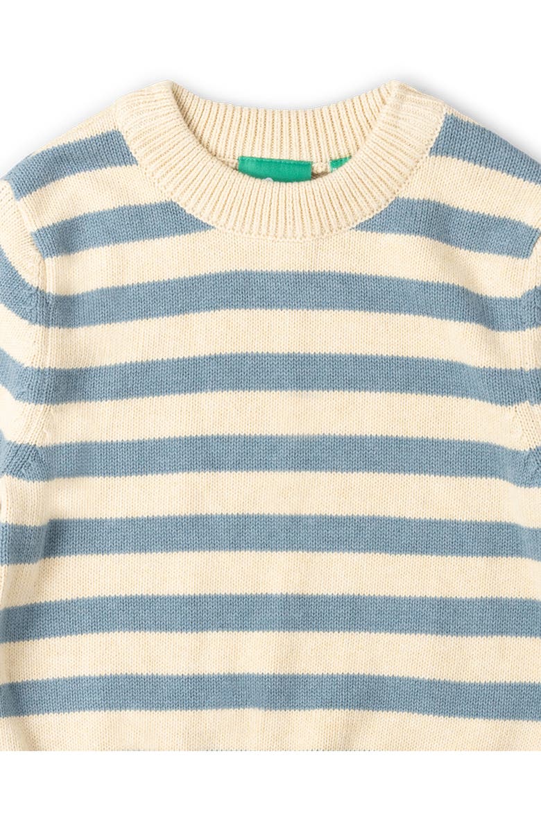 Little Green Radicals Kids' Stripe Organic Cotton Sweater, Alternate, color, Blue