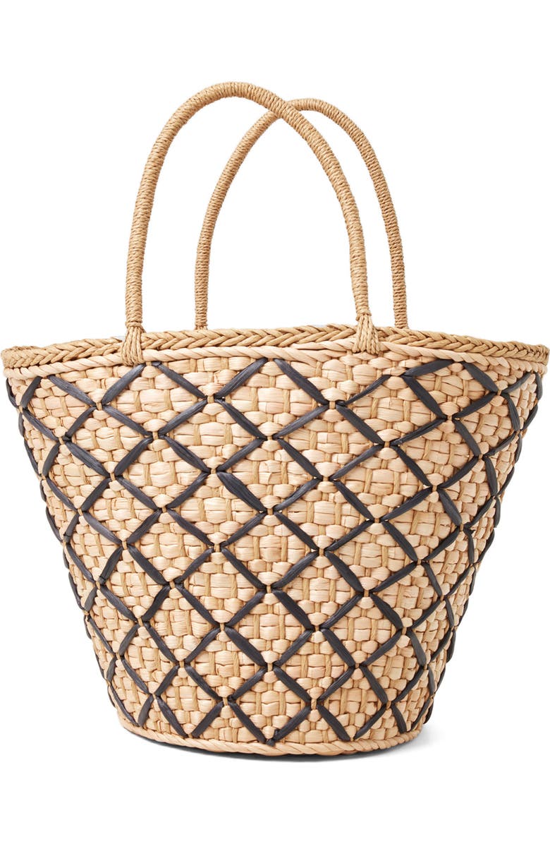 LSPACE Palma Nights Jute Tote, Main, color, Natural/ Black