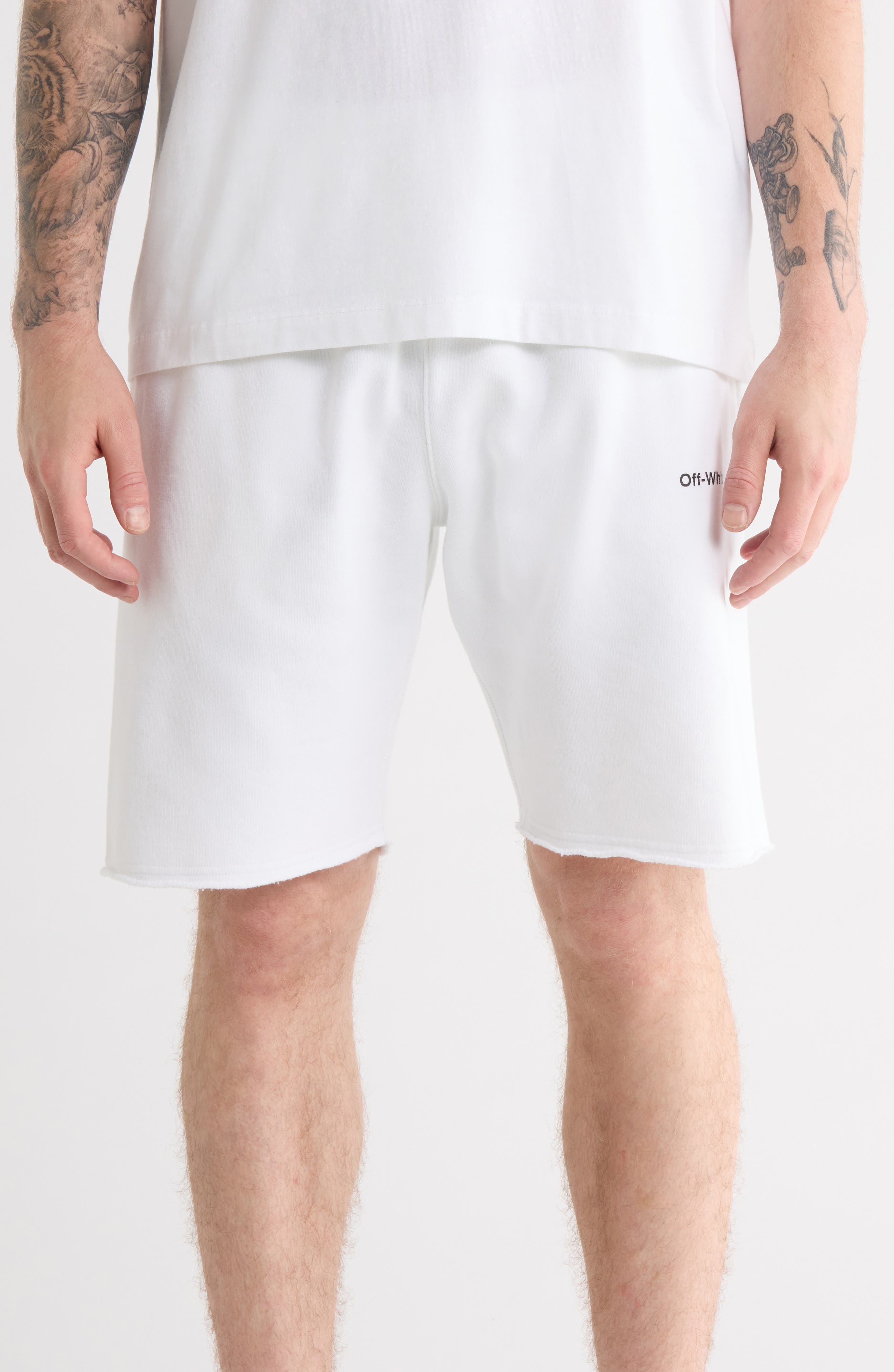Off-White Diagonal Helvetica Logo Sweatshorts