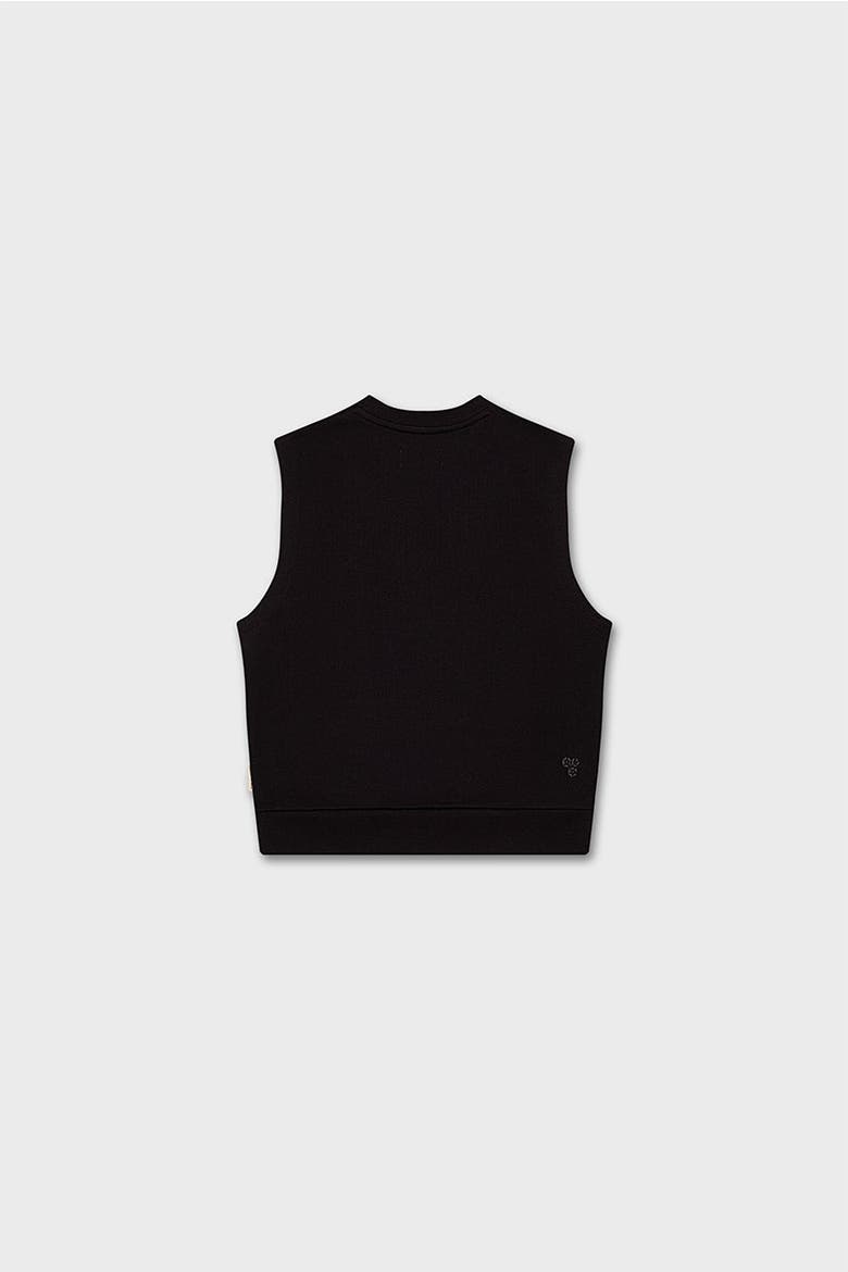 Cotton Sleeveless Sweatshirt, Alternate, color, Black