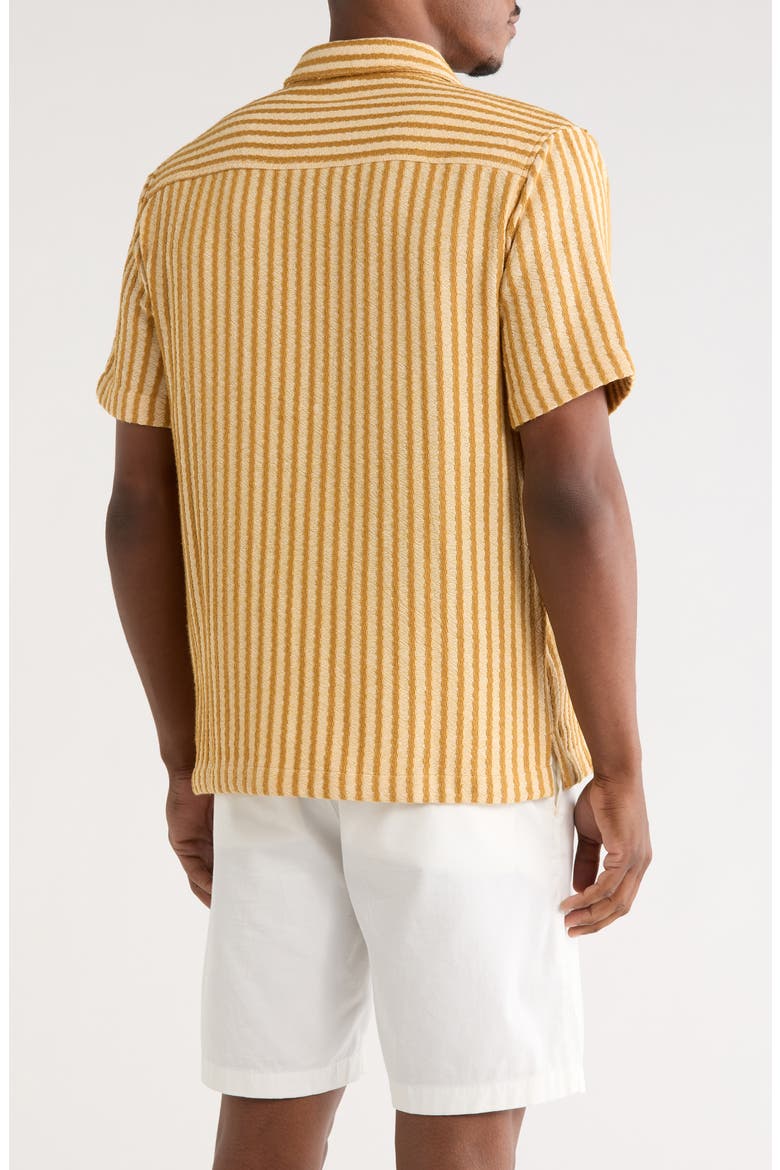 Textured Stripe Button-Up Shirt, Alternate, color, MUSTARD COMBO STRIPE