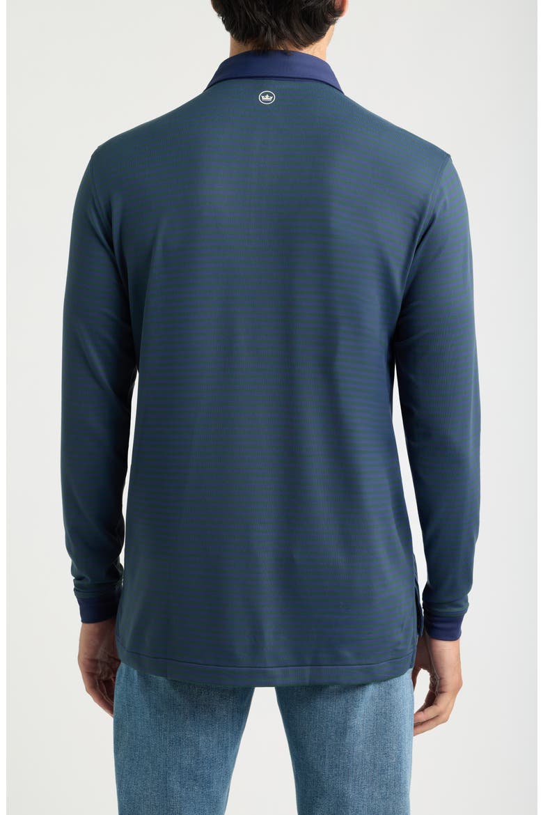 Lyons Stripe Long Sleeve Performance Jersey Polo, Alternate, color, NAVY