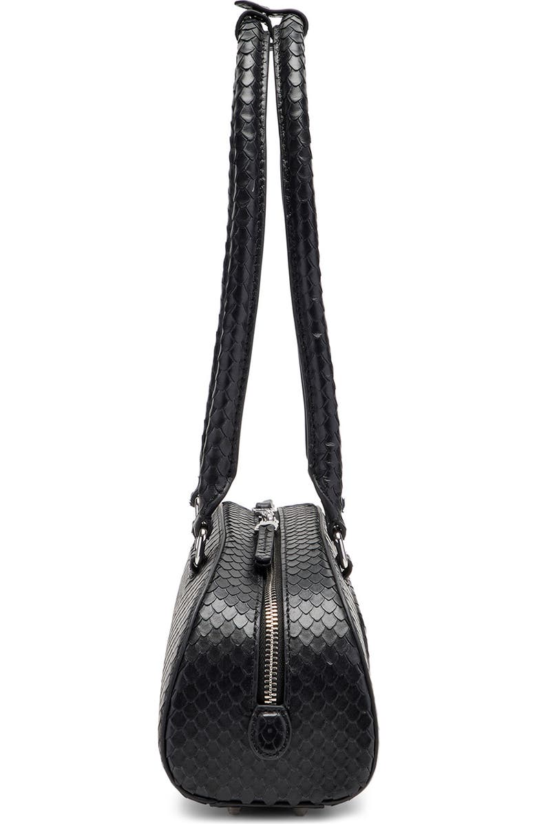 DIESEL<sup>®</sup> 1DR Dome-Elongated Snakeskin Embossed Leather Shoulder Bag, Alternate, color, Black