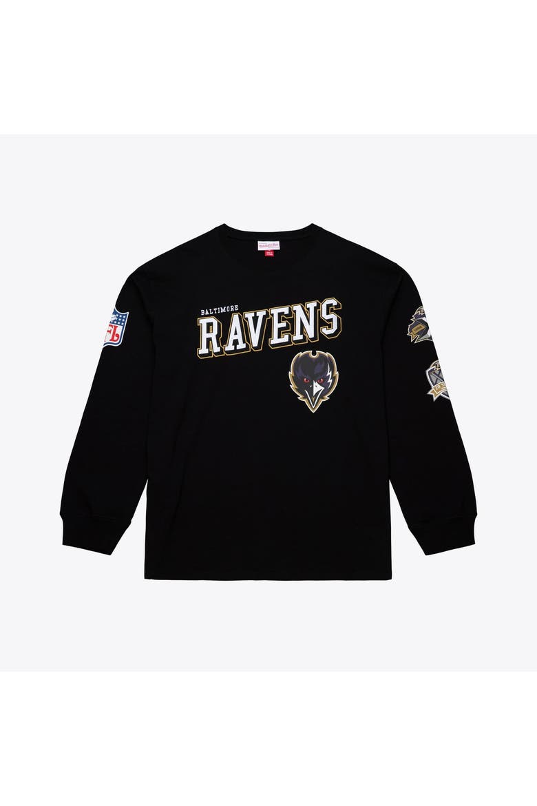 Men's Mitchell & Ness  Black Baltimore Ravens Big & Tall Training Camp Long Sleeve T-Shirt, Main, color, Black