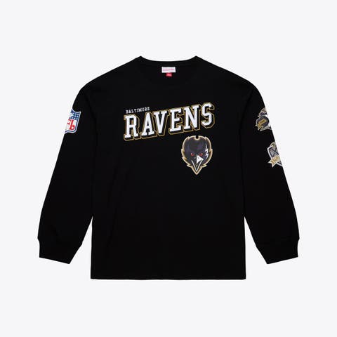 Men's Mitchell & Ness  Black Baltimore Ravens Big & Tall Training Camp Long Sleeve T-Shirt