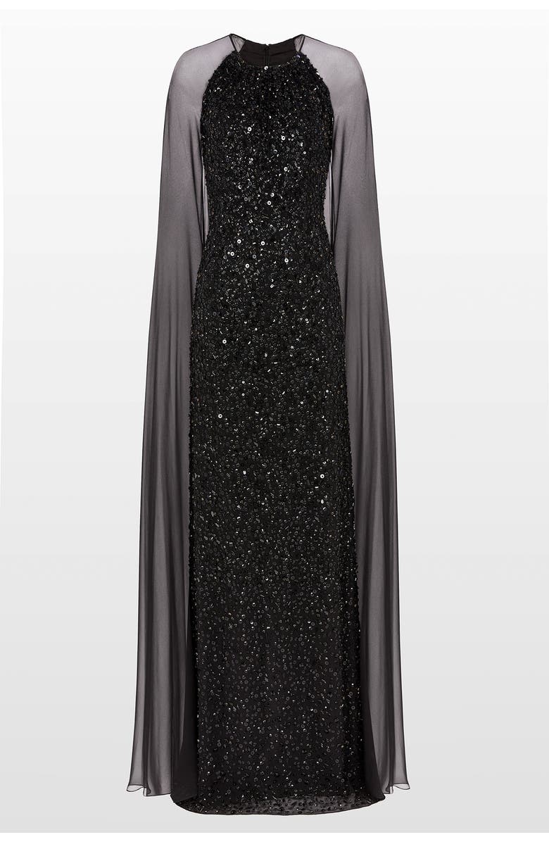 Jenny Packham Elite Maxi Dress, Main, color, Liquorice