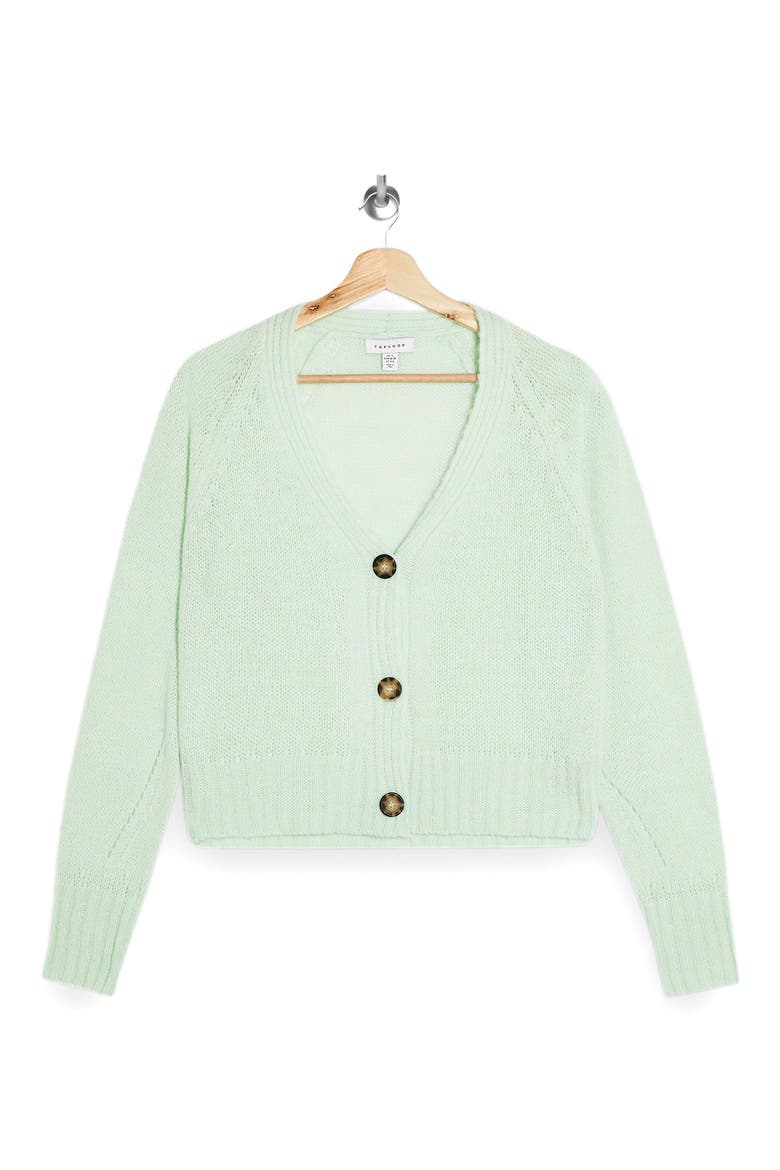 Crop Cardigan, Alternate, color, MINT