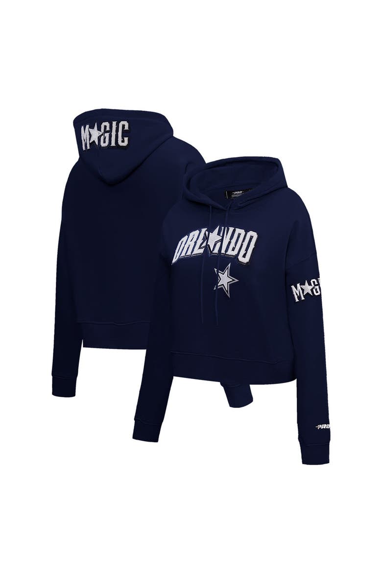 Women's Pro Standard Navy Orlando Magic 2023/24 City Edition Cropped Pullover Hoodie, Main, color, Navy