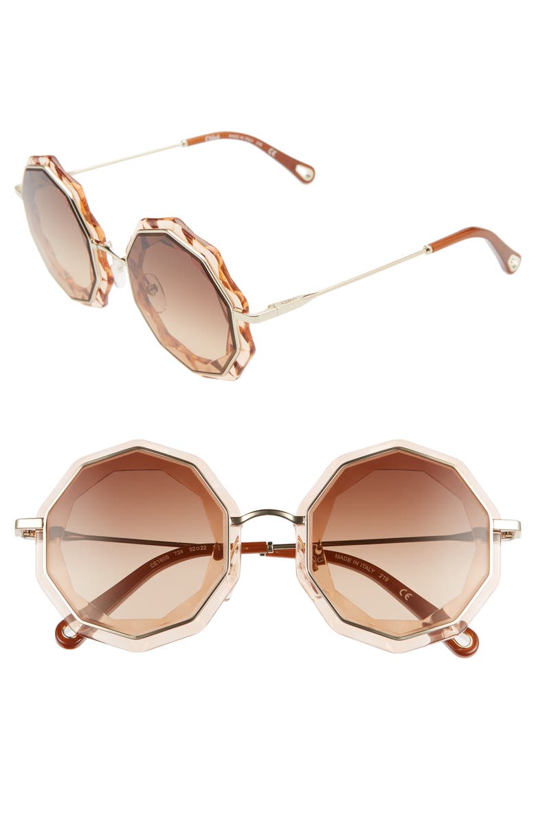 Chloé Caite 52mm Round Sunglasses, Main, color,