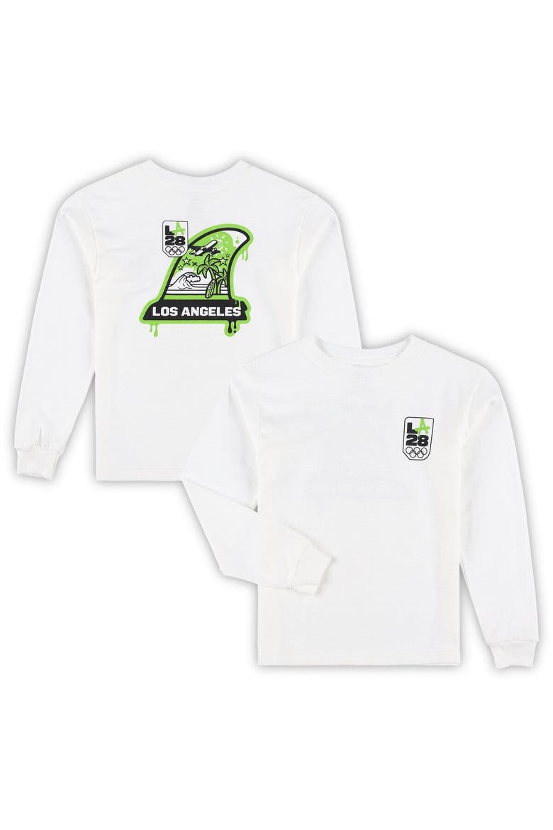 Preschool White LA28 Summer Olympics Long Sleeve T-Shirt, Main, color, White