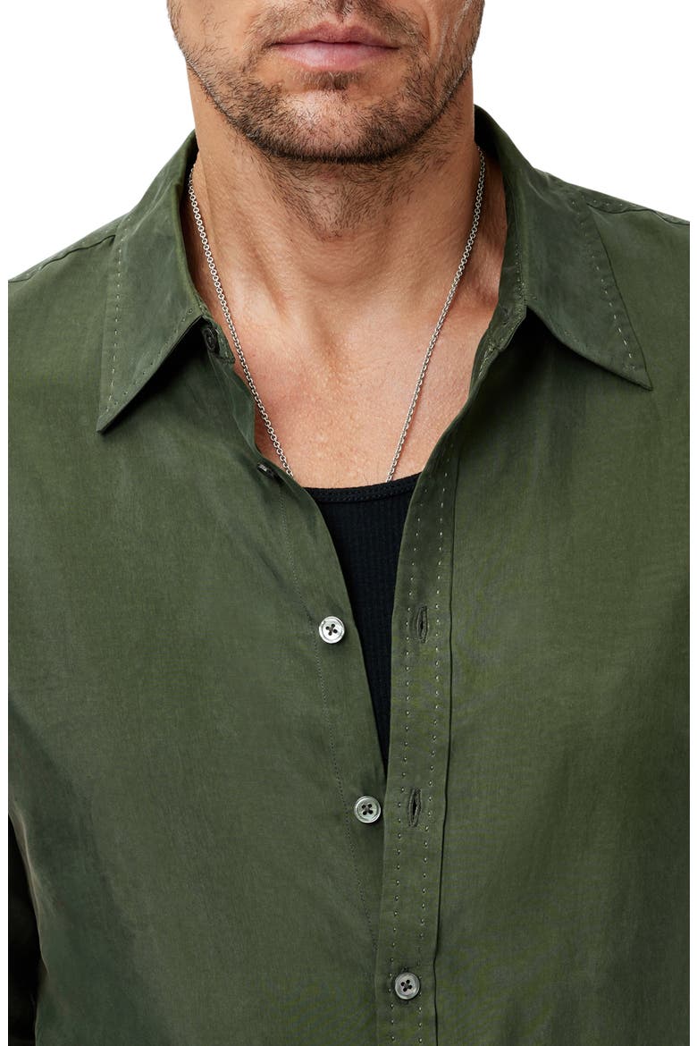 Martin Solid Twill Button-Up Shirt, Alternate, color, MOSS