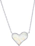 SIMONA Sterling Silver Mother-of-Pearl Heart Pendant Necklace