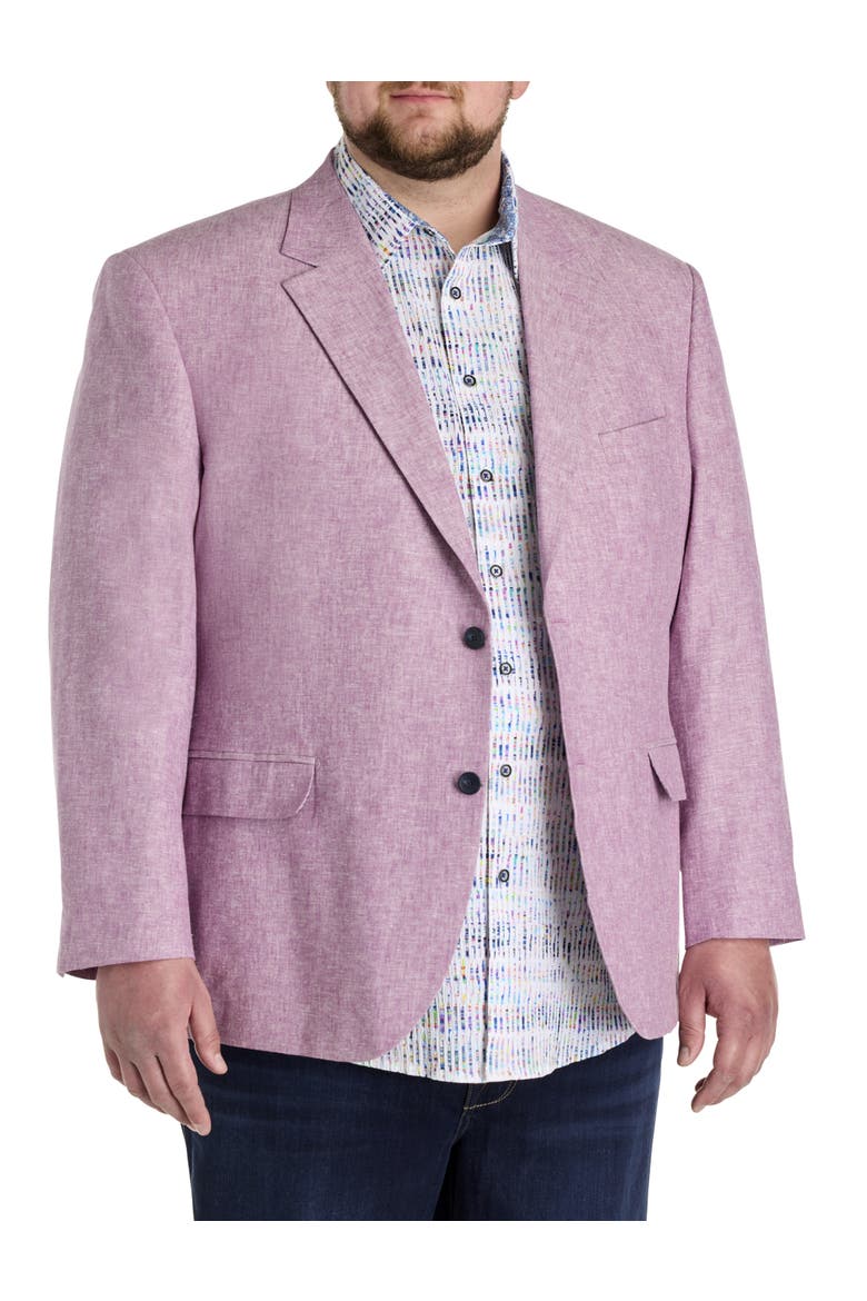 Big & Tall Jacket-Relaxer Linen-Blend Sport Coat, Main, color, PURPLE