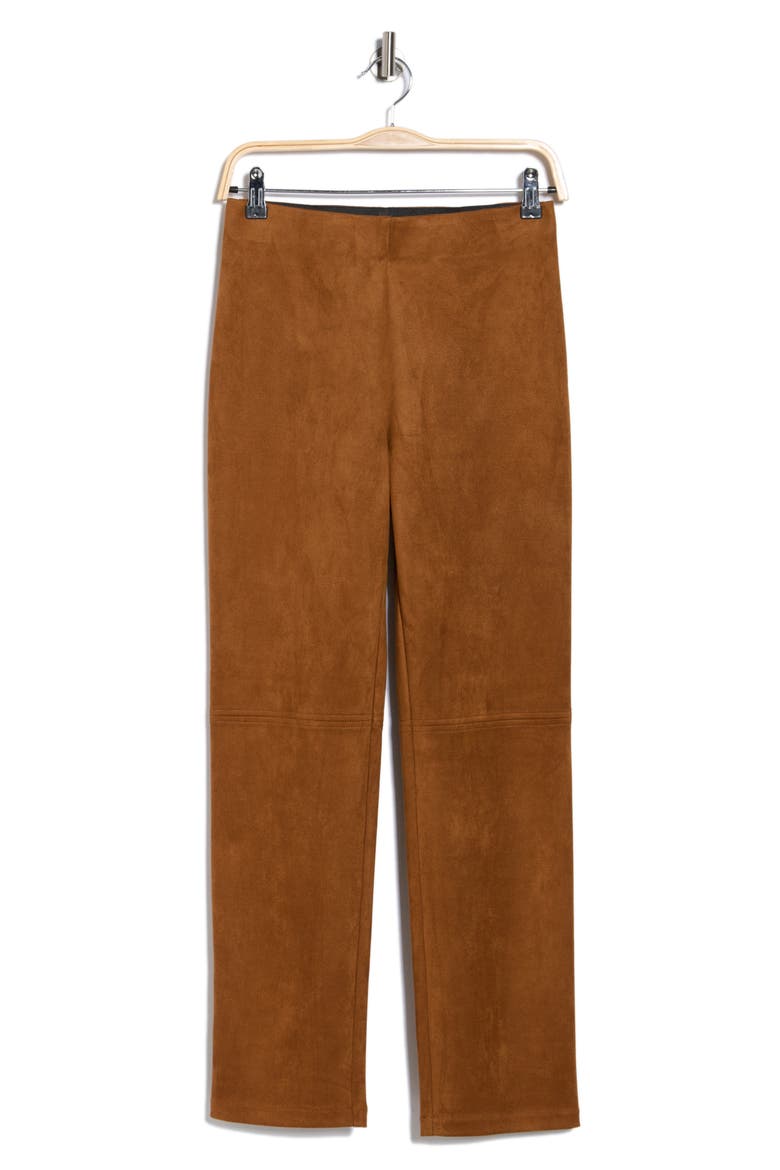 Faux Suede Ankle Pants, Alternate, color, MOCHA