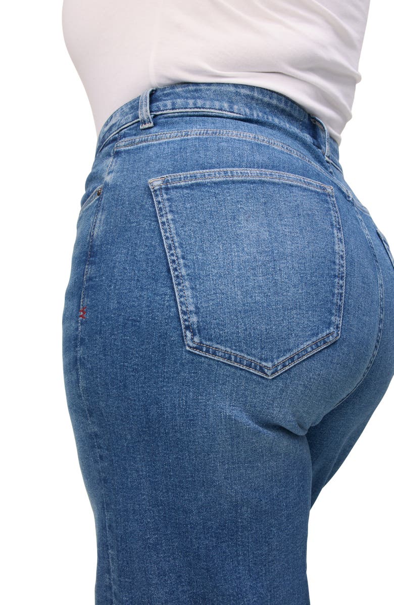 WARP+WEFT ICN Raw Hem High Waist Ankle Wide Leg Jeans, Alternate, color, 