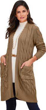 Jessica London Cable Duster Sweater